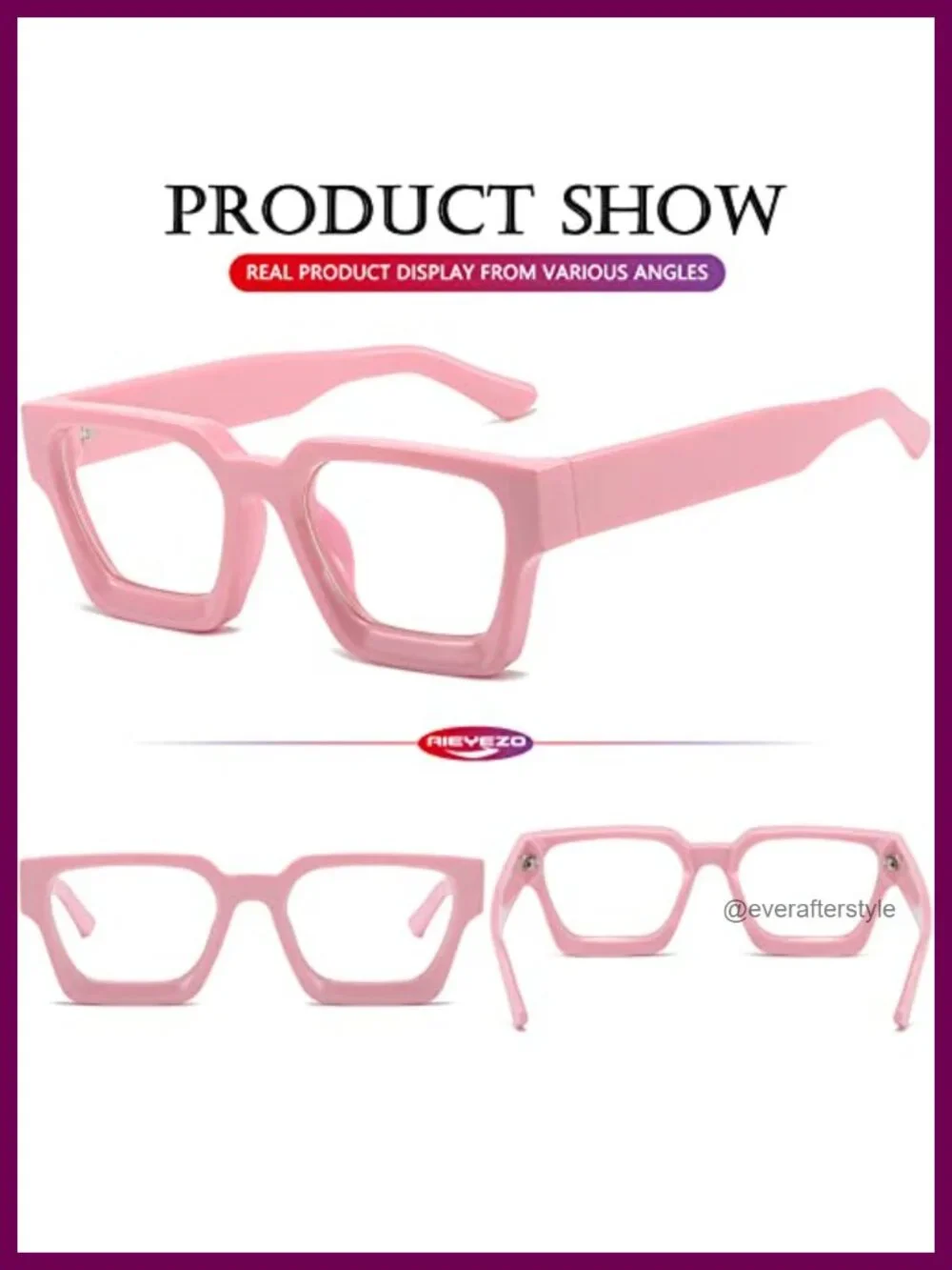 Blue Light Blocking Glasses Square Thick Frame Trendy Chic Computer Eyeglasses